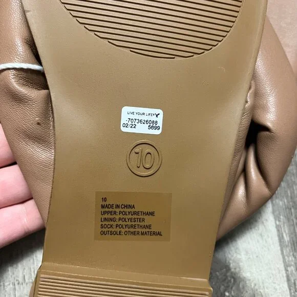 American Eagle Puffer Strap Flat Thong Sandals Brown NWT Women's Size 10 - Picture 7 of 7